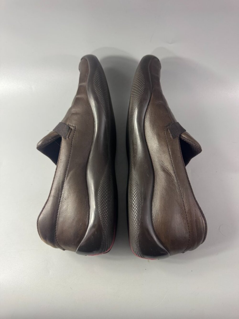 Authentic Prada Chocolate Brown Leather Classic Loafers - Picture 11 of 16